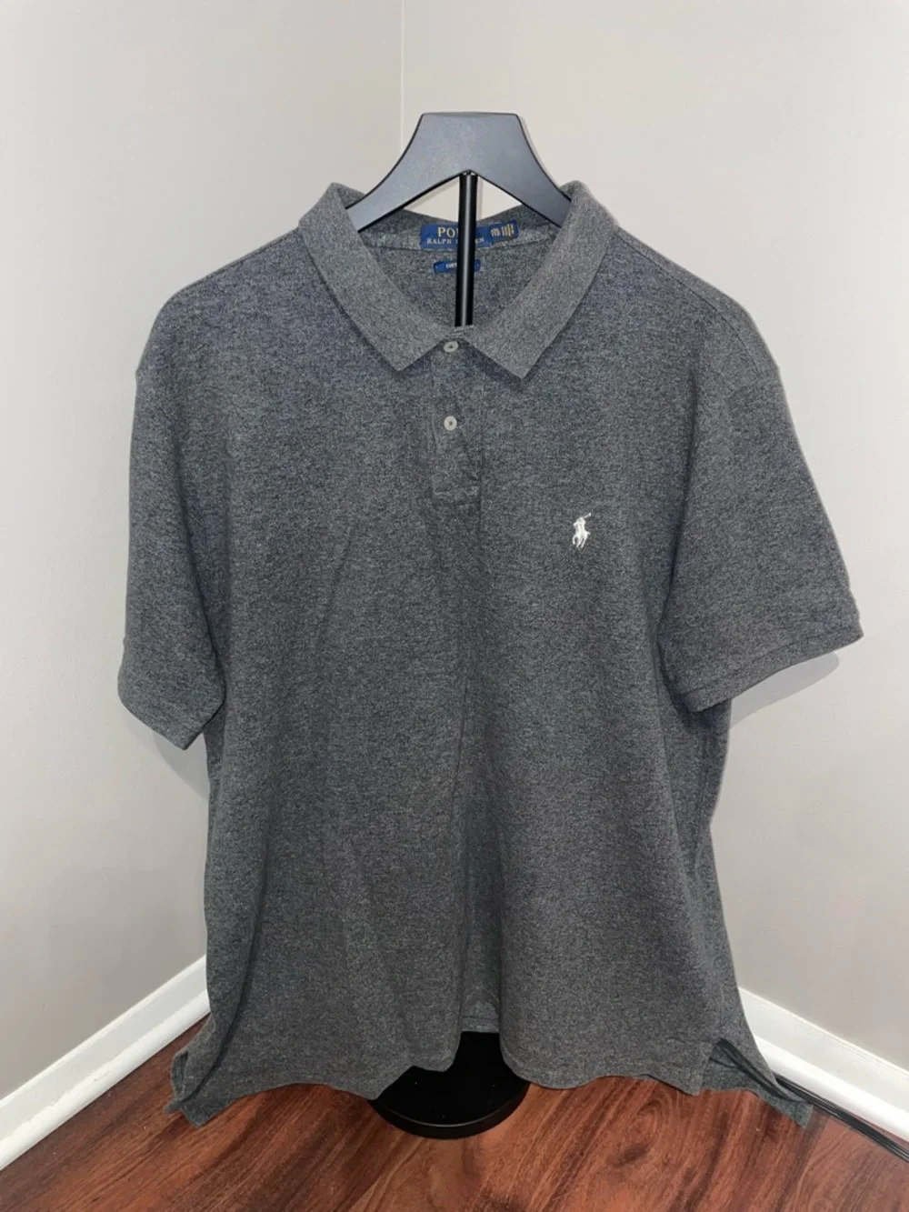 Polo Ralph Lauren Men's Charcoal Polo Shirt. XXL